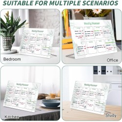 Semainier, Planning Semaine, Bureau Weekly Planner, Planificateur Hebdomadaire RéPéTable, Tableau Blanc Effacable Convient Pour 