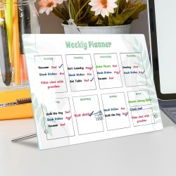 Semainier, Planning Semaine, Bureau Weekly Planner, Planificateur Hebdomadaire RéPéTable, Tableau Blanc Effacable Convient Pour 