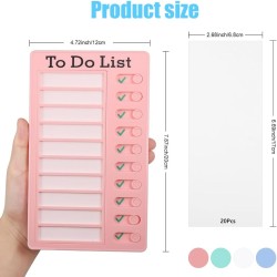 Tableau Memo Checklist, 4 Pcs To Do List pour Enfants avec 20 Papier Vierges, 2 Autocollants et 4 Marqueurs pour Tableau Blanc, 