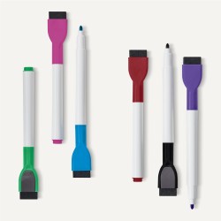 Amazon Basics Lot de 3 calendriers magnétiques effaçables à sec pour réfrigérateur avec 8 marqueurs et effaceur, Blanc