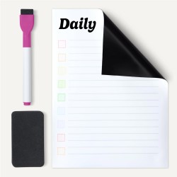 Amazon Basics Lot de 3 calendriers magnétiques effaçables à sec pour réfrigérateur avec 8 marqueurs et effaceur, Blanc