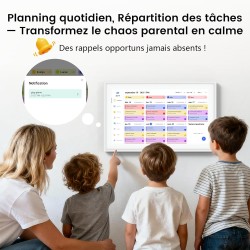 NEWYES Calendrier Numerique Mural 15,6" – Tableau Organisation Famille Wi-Fi Sync & Cadre Photo Numérique, Semainier Enfant 1920