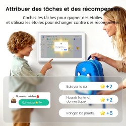 NEWYES Calendrier Numerique Mural 15,6" – Tableau Organisation Famille Wi-Fi Sync & Cadre Photo Numérique, Semainier Enfant 1920