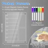 A4 Calendrier Magnetique Frigo Transparent-Calendrier Magnétique Effaçable (29,7 x 21cm)-Semaine Tableau Frigo Transparent avec 