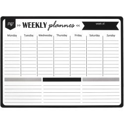 Semainier Tableau Magnetique Frigo 40x30cm, Planning Semaine Tableau Blanc Effacable To Do List, Réutilisable Weekly Planner Tab