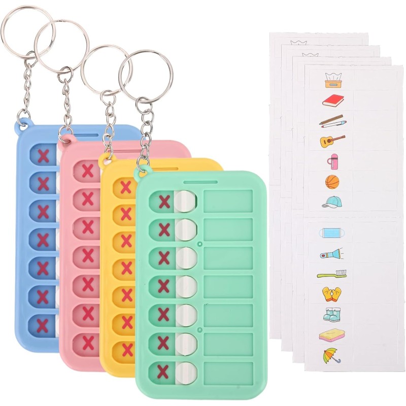 Lot de 4 planificateurs hebdomadaires pour enfants, liste de choses à faire, tableaux de contrôle de routine pour enfants, bloc-