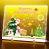 Tableau Acrylique Lumineux LED 30x20 cm avec 7 Couleurs Stylo – Tableau d’Écriture Transparent Essuyable avec Support, Mémo et B
