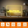 Tableau Acrylique Lumineux LED 30x20 cm avec 7 Couleurs Stylo – Tableau d’Écriture Transparent Essuyable avec Support, Mémo et B