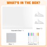 Tableau Acrylique Lumineux LED 30x20 cm avec 7 Couleurs Stylo – Tableau d’Écriture Transparent Essuyable avec Support, Mémo et B