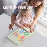 Tableau Acrylique Lumineux LED 30x20 cm avec 7 Couleurs Stylo – Tableau d’Écriture Transparent Essuyable avec Support, Mémo et B