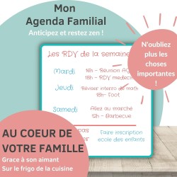 Tableau blanc magnétique effaçable pour frigo - Magnet souple pour bureau & chambre enfant - Pense bête adhésif aimanté familial