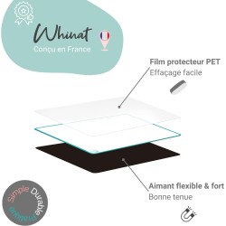 Tableau blanc magnétique effaçable pour frigo - Magnet souple pour bureau & chambre enfant - Pense bête adhésif aimanté familial