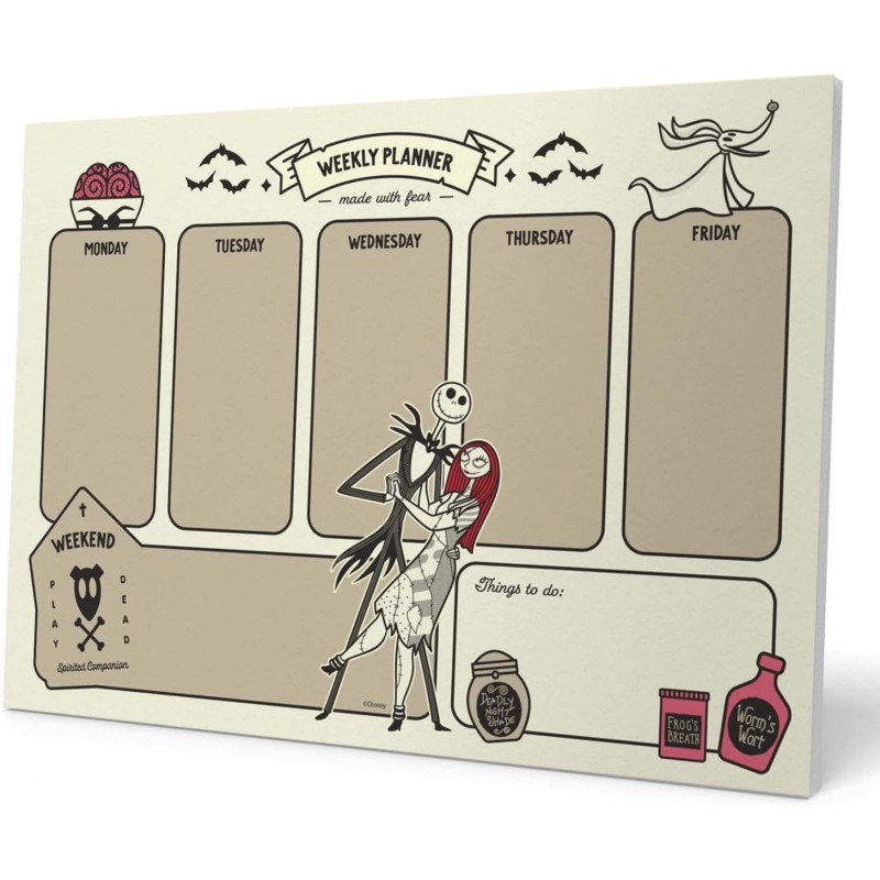 Grupo Erik - Bloc Notes A4 Semainier Disney, L'Étrange Noël de Mr Jack | Sous-Main Bureau, Planner Hebdomadaire | Papeterie de B