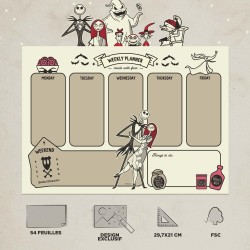 Grupo Erik - Bloc Notes A4 Semainier Disney, L'Étrange Noël de Mr Jack | Sous-Main Bureau, Planner Hebdomadaire | Papeterie de B