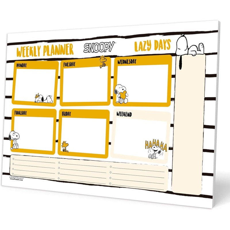 Grupo Erik - Bloc Notes A4 Semainier Snoopy | Sous-Main Bureau, Planner Hebdomadaire | Papeterie de Bureau, Fournitures Scolaire