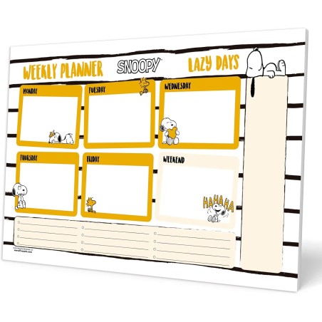 Grupo Erik - Bloc Notes A4 Semainier Snoopy | Sous-Main Bureau, Planner Hebdomadaire | Papeterie de Bureau, Fournitures Scolaire