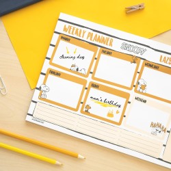 Grupo Erik - Bloc Notes A4 Semainier Snoopy | Sous-Main Bureau, Planner Hebdomadaire | Papeterie de Bureau, Fournitures Scolaire