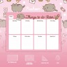 Grupo Erik - Bloc Notes A4 Semainier Pusheen Rose Collection | Sous-Main Bureau, Planner Hebdomadaire | Papeterie de Bureau, Fou