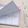 Grupo Erik - Bloc Notes A4 Semainier Pusheen Rose Collection | Sous-Main Bureau, Planner Hebdomadaire | Papeterie de Bureau, Fou