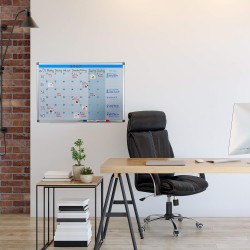 Relaxdays Tableau, Organiseur hebdomadaire, effaçable, magnétique, Panneau d’Organisation, aimanté, 60 x 90 cm, Blanc
