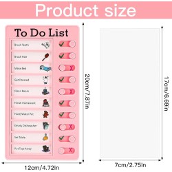 Binnan 4 Pièces Tableaux de Tâches à Faire pour Enfants, Tableau de Liste de Contrôle, Tableau Memo Checklist avec 10 Feuilles d