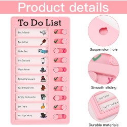 Binnan 4 Pièces Tableaux de Tâches à Faire pour Enfants, Tableau de Liste de Contrôle, Tableau Memo Checklist avec 10 Feuilles d