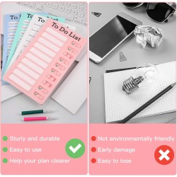 Binnan 4 Pièces Tableaux de Tâches à Faire pour Enfants, Tableau de Liste de Contrôle, Tableau Memo Checklist avec 10 Feuilles d
