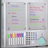 Lot de 2 Tableaux Magnétiques Frigo Planning Semaine Transparent de Course Avec 8 Couleurs de Marqueurs, Aimants et Tôles (20 x 