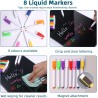 Lot de 2 Tableaux Magnétiques Frigo Planning Semaine Transparent de Course Avec 8 Couleurs de Marqueurs, Aimants et Tôles (20 x 