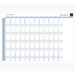 Exacompta - Réf. 56153E - 1 tableau blanc magnétique planning annuel - textes en anglais - effaçable à sec - livré avec tous les