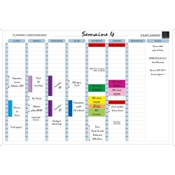 Exacompta - Réf. 58150E - 1 tableau blanc magnétique planning hebdomadaire - textes en français - effaçable à sec - livré avec t