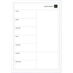 Exacompta - Réf. 58160E - 1 tableau blanc magnétique planning d'organisation Perso - effaçable à sec - magnets réinscriptibles f