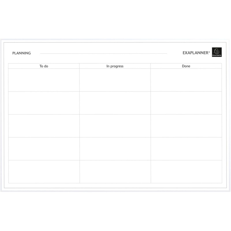 Exacompta - Réf. 57180E - 1 tableau blanc magnétique planning d'organisation To Do - effaçable à sec - magnets réinscriptibles f