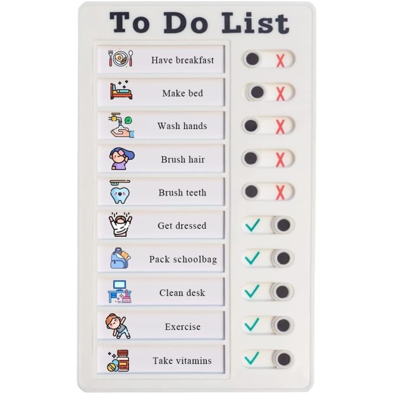 Tableau de liste de tâches à coller, tableau mémo réutilisable, planificateur de tâches pour enfants