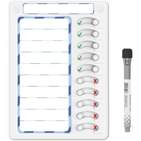 Tableau de corvée effaçable pour listes de choses à faire - Tableau de routine coulissant - Outils de TDAH et horaires visuels p