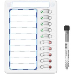 Tableau de corvée effaçable pour listes de choses à faire - Tableau de routine coulissant - Outils de TDAH et horaires visuels p