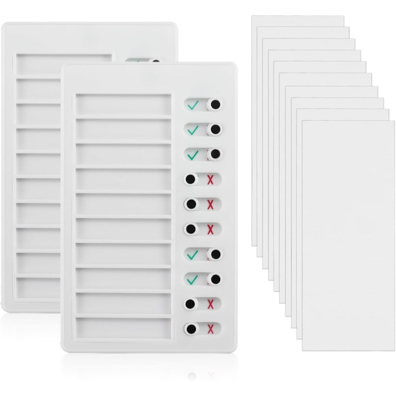 Lot de 2 tableaux mémo en plastique, amovibles, réutilisables, pour planification quotidienne des tâches pour les frères et les 
