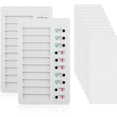 Lot de 2 tableaux mémo en plastique, amovibles, réutilisables, pour planification quotidienne des tâches pour les frères et les 
