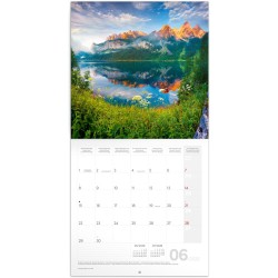 NOTIQUE Calendrier mural 2026 Alpes, brochures avec calendrier mensuel, 30 x 30 cm, 30 x 60 cm, ouvert