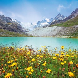 NOTIQUE Calendrier mural 2026 Alpes, brochures avec calendrier mensuel, 30 x 30 cm, 30 x 60 cm, ouvert