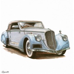NOTIQUE Calendrier mural 2026 Classic Cars - Sans plastique - Avec calendrier mensuel - 30 x 30 cm (30 x 60 cm) ouvert