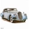 NOTIQUE Calendrier mural 2026 Classic Cars - Sans plastique - Avec calendrier mensuel - 30 x 30 cm (30 x 60 cm) ouvert