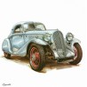 NOTIQUE Calendrier mural 2026 Classic Cars - Sans plastique - Avec calendrier mensuel - 30 x 30 cm (30 x 60 cm) ouvert