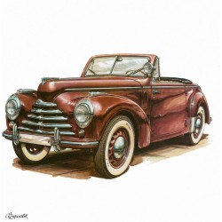 NOTIQUE Calendrier mural 2026 Classic Cars - Sans plastique - Avec calendrier mensuel - 30 x 30 cm (30 x 60 cm) ouvert