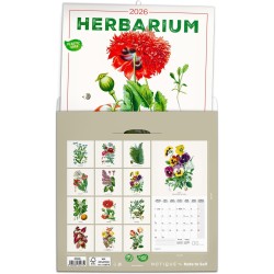 NOTIQUE Calendrier mural 2026 Herbier, sans plastique, avec calendrier mensuel, calendrier brochure, 30 x 30 cm, 30 x 60 cm, ouv