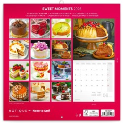 NOTIQUE Calendrier mural 2026 - Calendrier à brochures avec calendrier mensuel - 30 x 30 cm (30 x 60 cm) ouvert
