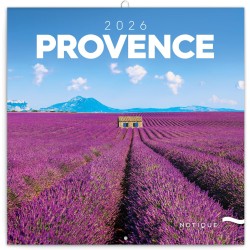 NOTIQUE Calendrier mural 2026 Provence - Avec brochures mensuelles - 30 x 30 cm (30 x 60 cm ouvert)