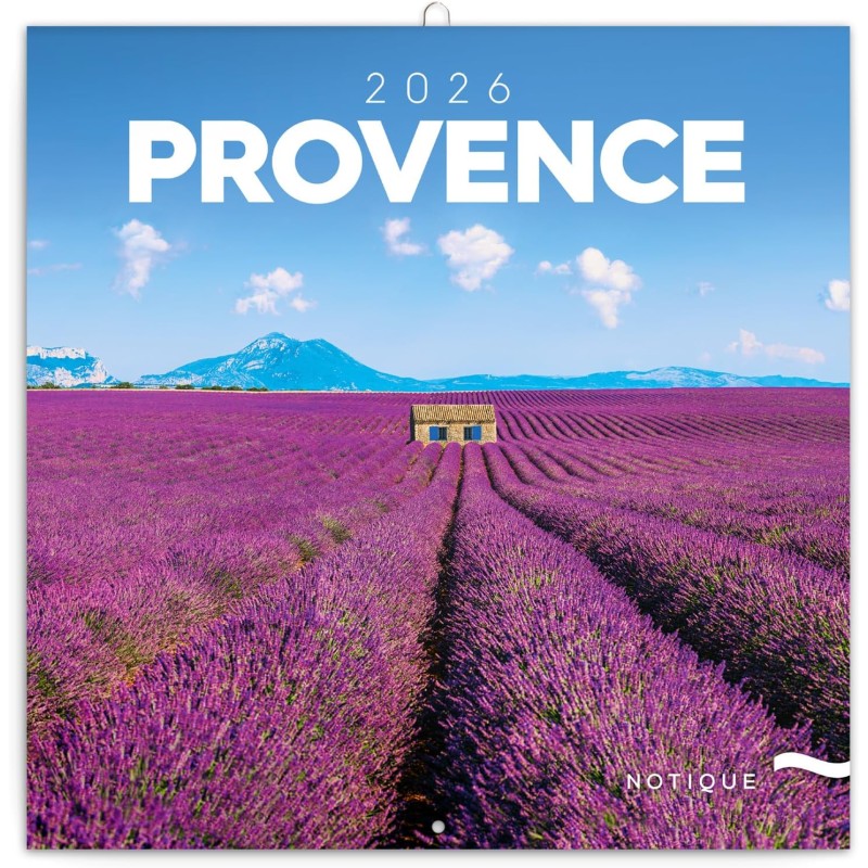 NOTIQUE Calendrier mural 2026 Provence - Avec brochures mensuelles - 30 x 30 cm (30 x 60 cm ouvert)