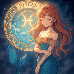 NOTIQUE Calendrier mural 2026 - Signes astrologiques de l'anime - Sans plastique - Avec calendrier mensuel - 30 x 30 cm (30 x 60