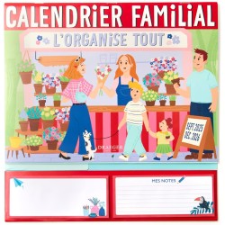 DRAEGER PARIS 1886 - Organiseur familial mural 28x28 cm - 2026-18 fiches mensuelles - Papier FSC - Planification famille